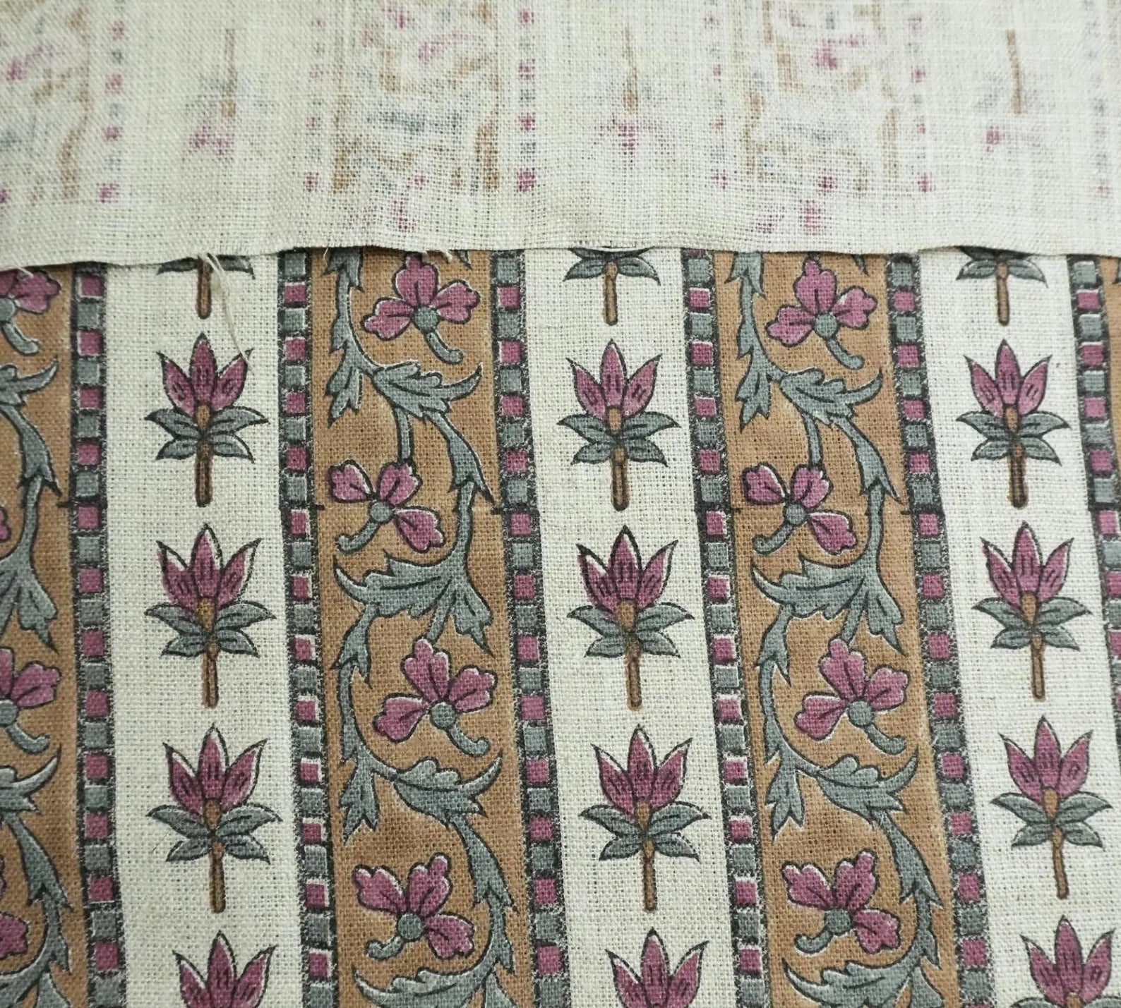 Block Print Thick Pure Linen Bedroom Decor Fabric || Lakshmi