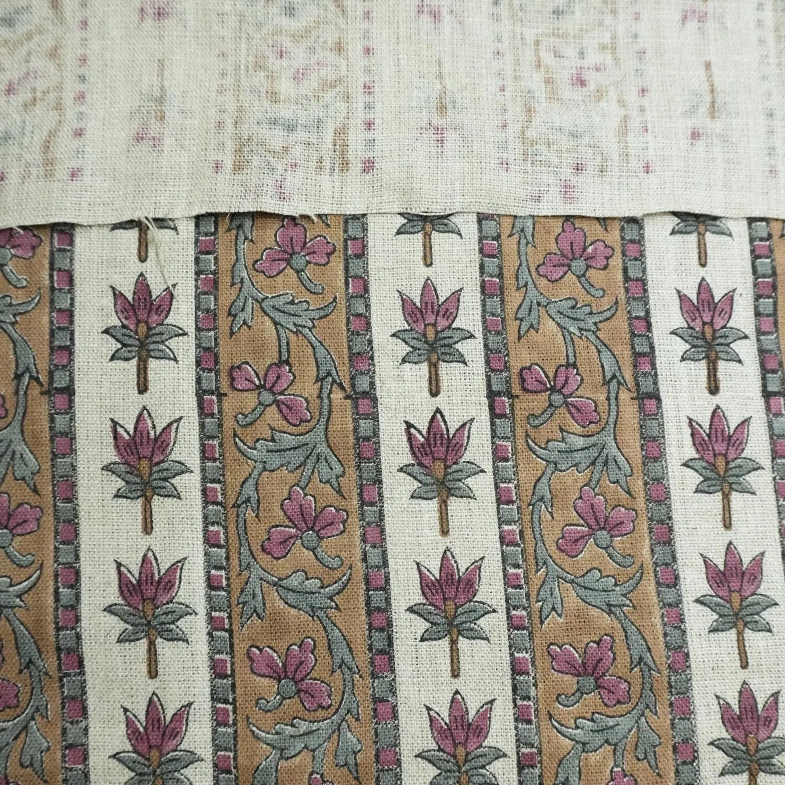 Block Print Thick Pure Linen Bedroom Decor Fabric || Lakshmi