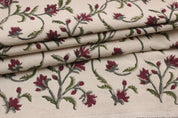 Handmade Floral Vine Duck Canvas Upholstery Fabric - Pushp Varsha