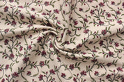 Handmade Floral Vine Duck Canvas Upholstery Fabric - Pushp Varsha