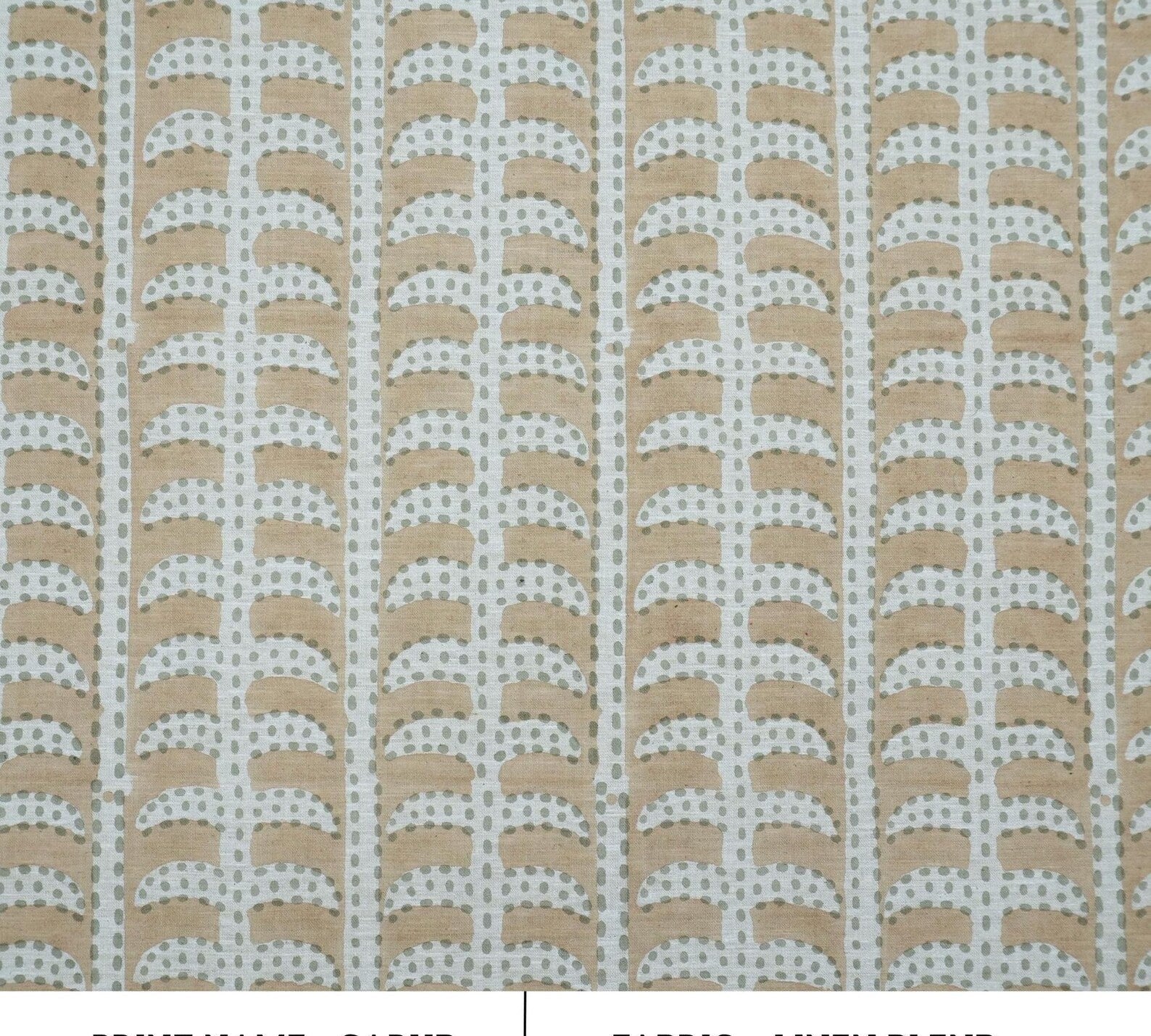Garud Hand Block Print Linen Blend Fabric | By the Yard