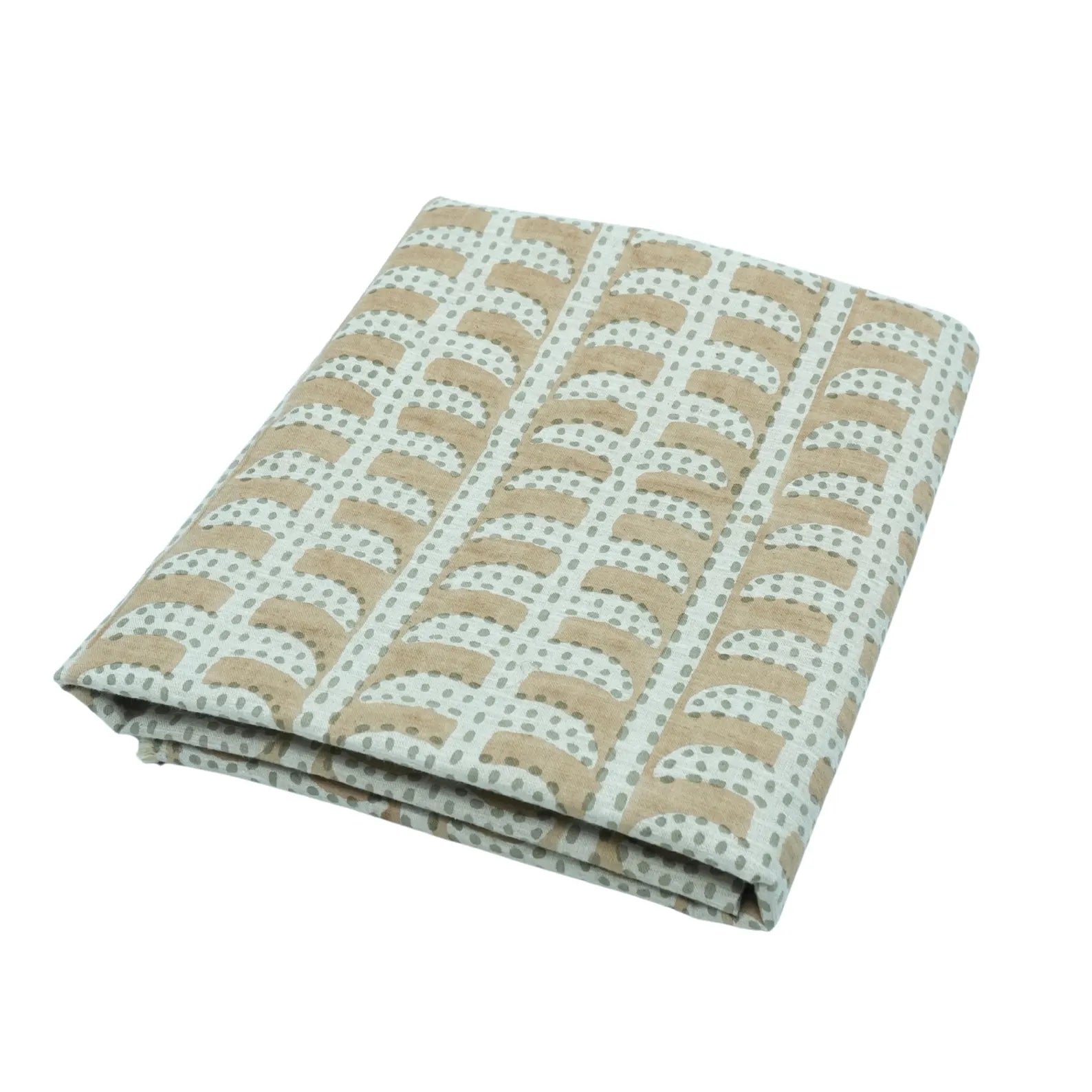 Garud Hand Block Print Linen Blend Fabric | By the Yard