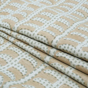 Garud Hand Block Print Linen Blend Fabric | By the Yard