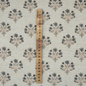 Diwali Flower Block Print Linen Fabric for Table Napkins