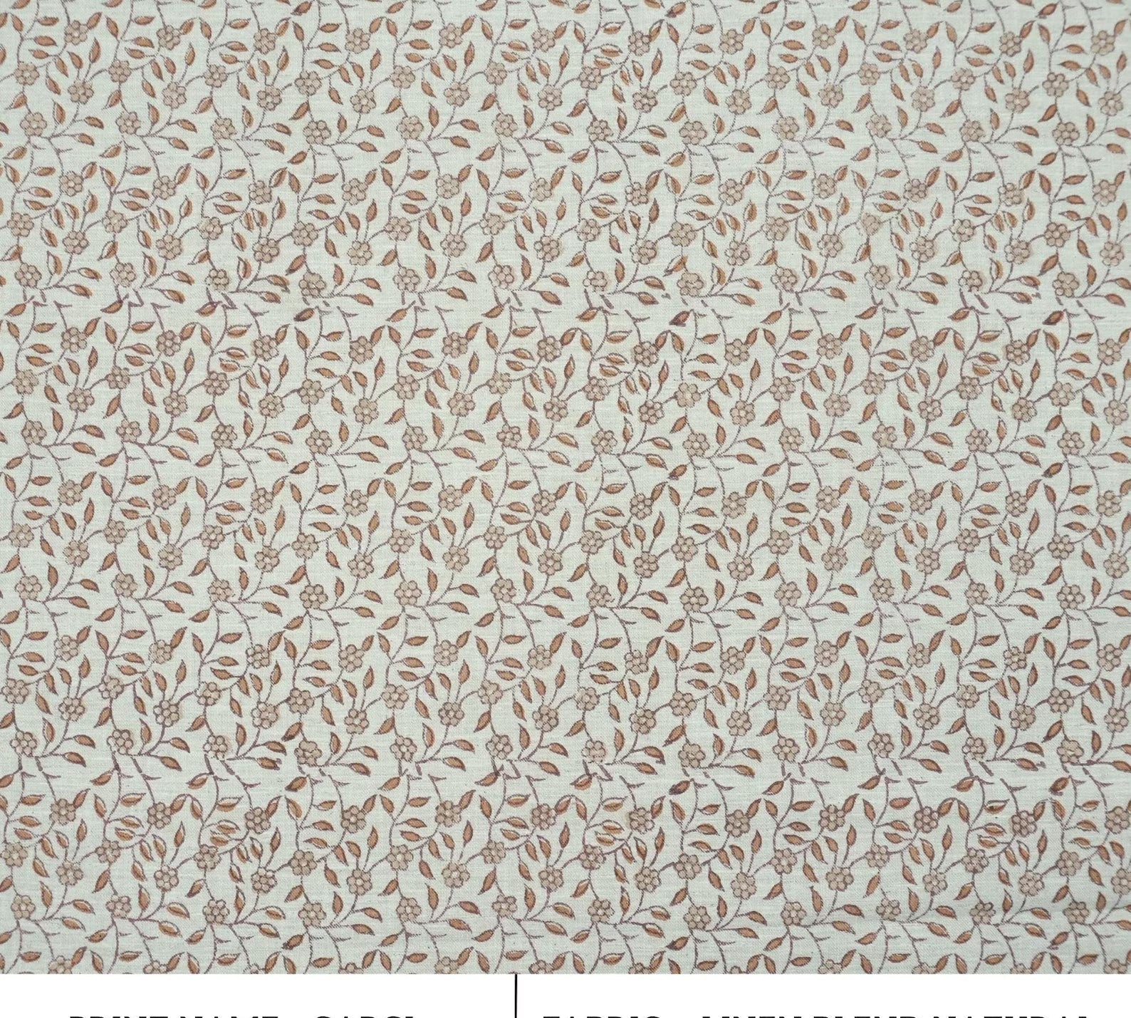 Artisan Made Gargi Block Print Linen Blend Decor Fabric