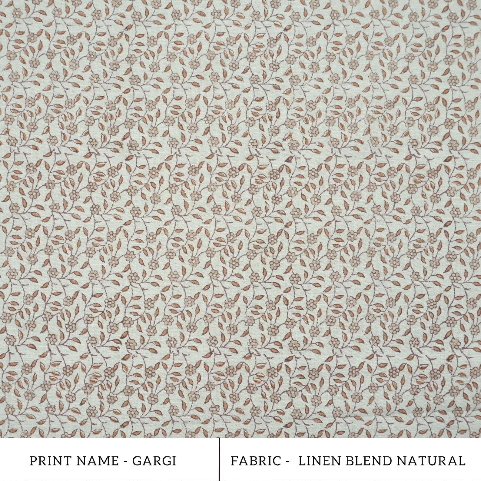 Artisan Made Gargi Block Print Linen Blend Decor Fabric