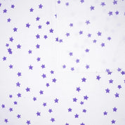 Purple Star Block Print Thick Cotton White Fabric