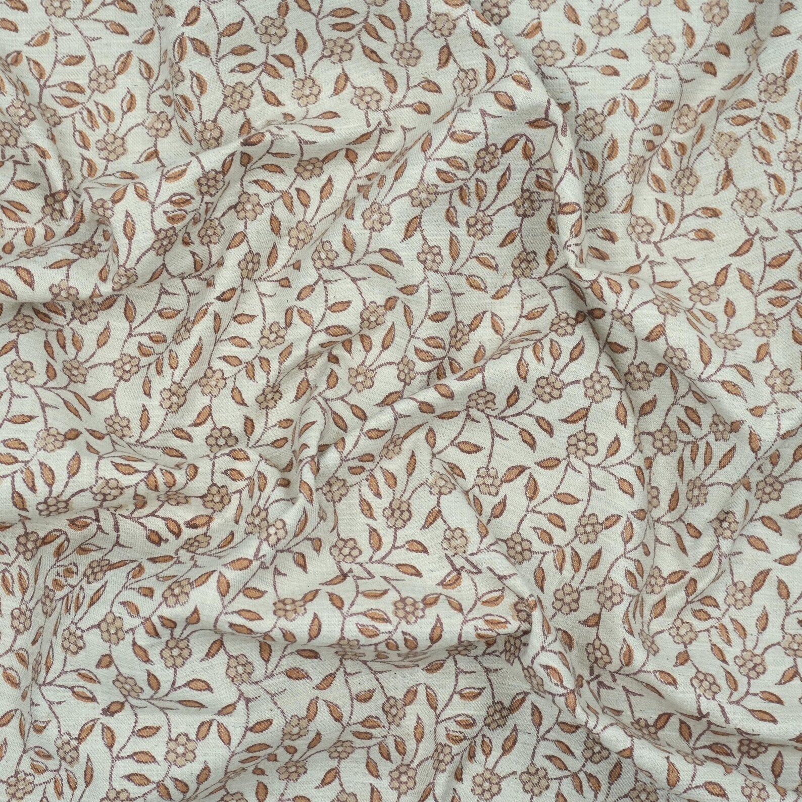 Artisan Made Gargi Block Print Linen Blend Decor Fabric