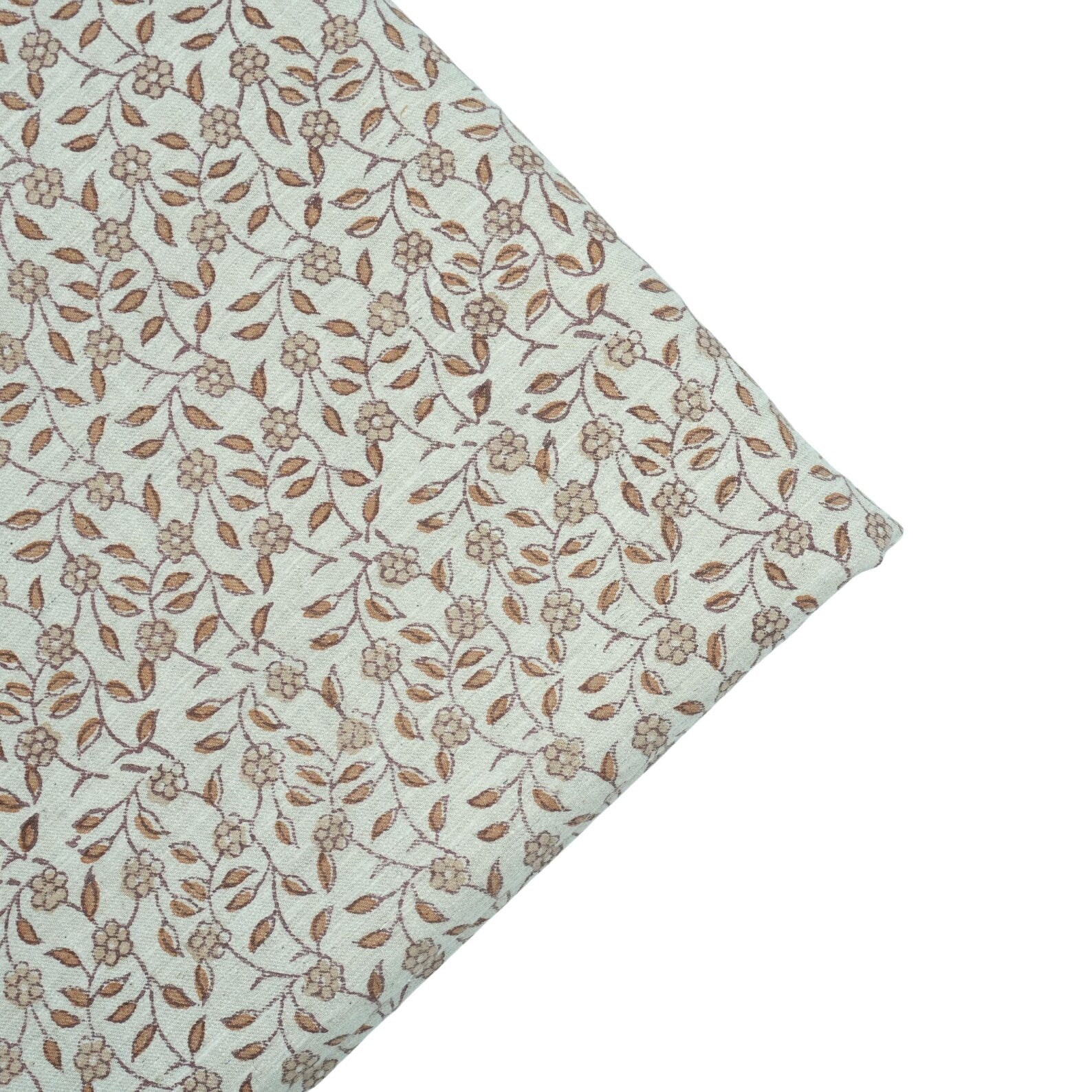Artisan Made Gargi Block Print Linen Blend Decor Fabric
