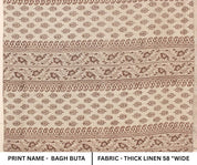Bagh Buta Chocolate Hand Printed Heavyweight Linen Fabric