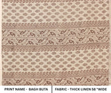 Bagh Buta Chocolate Hand Printed Heavyweight Linen Fabric