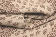 Bagh Buta Chocolate Hand Printed Heavyweight Linen Fabric