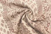 Bagh Buta Chocolate Hand Printed Heavyweight Linen Fabric
