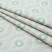 Lehar Wave Blush Block Print Linen Textiles Fabric