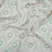 Lehar Wave Blush Block Print Linen Textiles Fabric