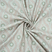 Lehar Wave Blush Block Print Linen Textiles Fabric
