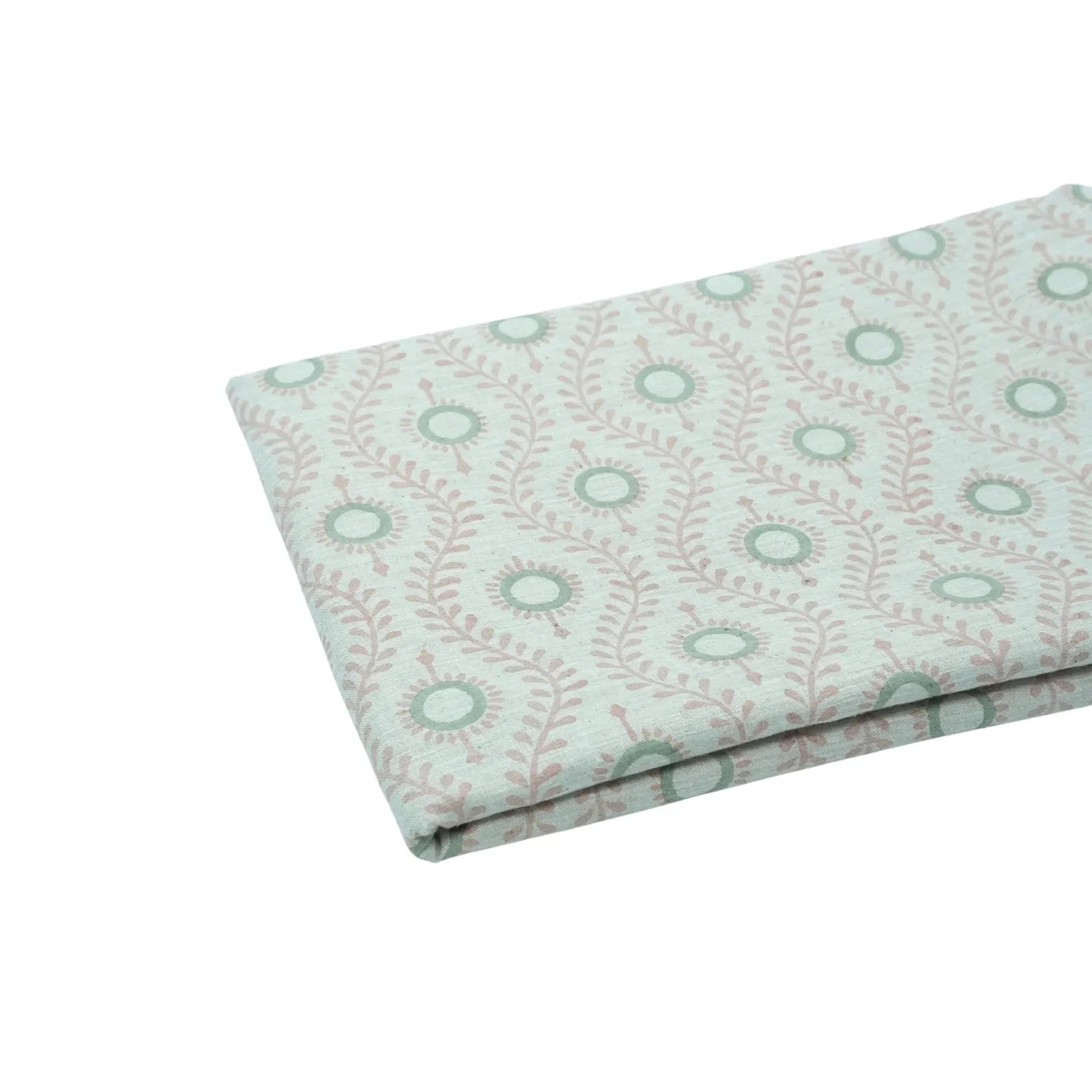 Lehar Wave Blush Block Print Linen Textiles Fabric
