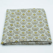 Mustard Titlee Block Print Pure Linen Farmhouse Decor Fabric