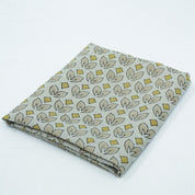 Mustard Titlee Block Print Pure Linen Farmhouse Decor Fabric