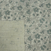 Indian Block Print Sage Green Floral Linen Fabric - Saundarya
