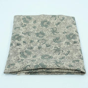 Indian Block Print Sage Green Floral Linen Fabric - Saundarya