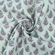 Hand Block Print Pure Linen Boho Decor Fabric - Kanak Buti