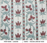 Lakshmi Block Print Viscose Linen Pillow Fabric