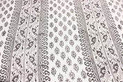 Indian Handcrafed Bagh Buta Block Print Off-White Linen Fabric