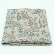 Indian Mustard Floral Block Print Pure Linen Fabric - Arpan