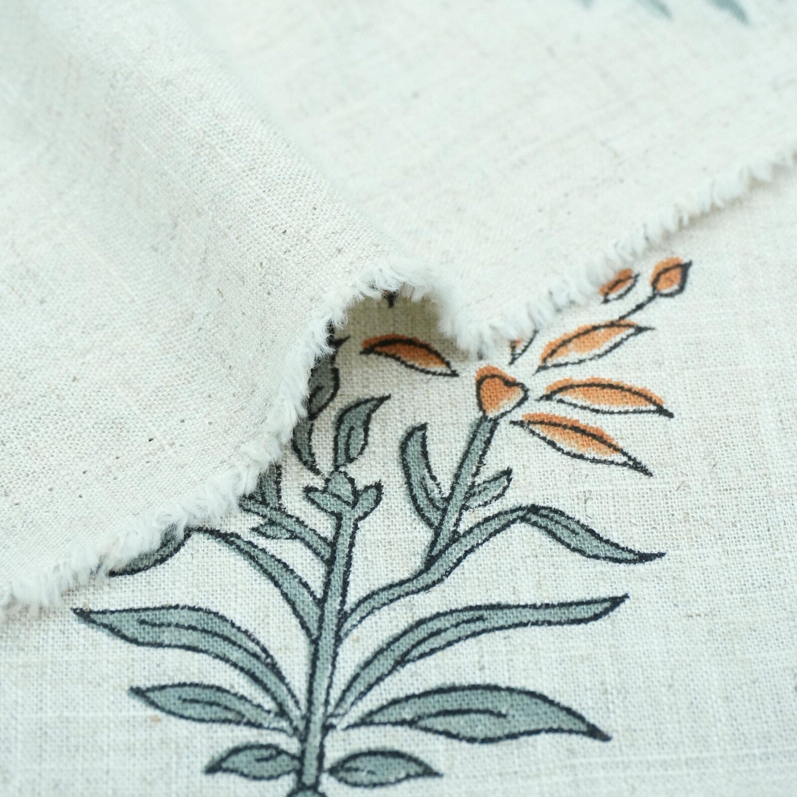 Noor Indian Block Printed Viscose Linen Boho Sofa Fabric