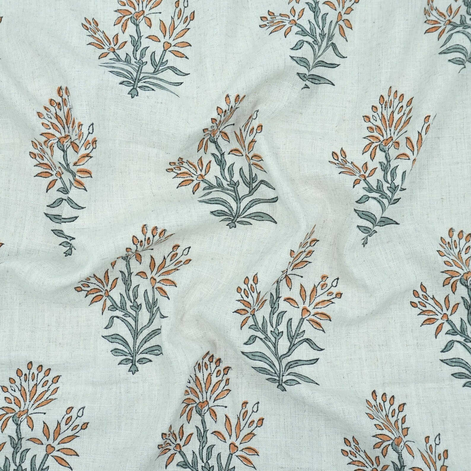 Noor Indian Block Printed Viscose Linen Boho Sofa Fabric