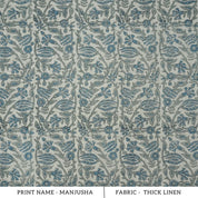 Jaipur Handicraft Manjusha Slate Blue Floral Linen Fabric