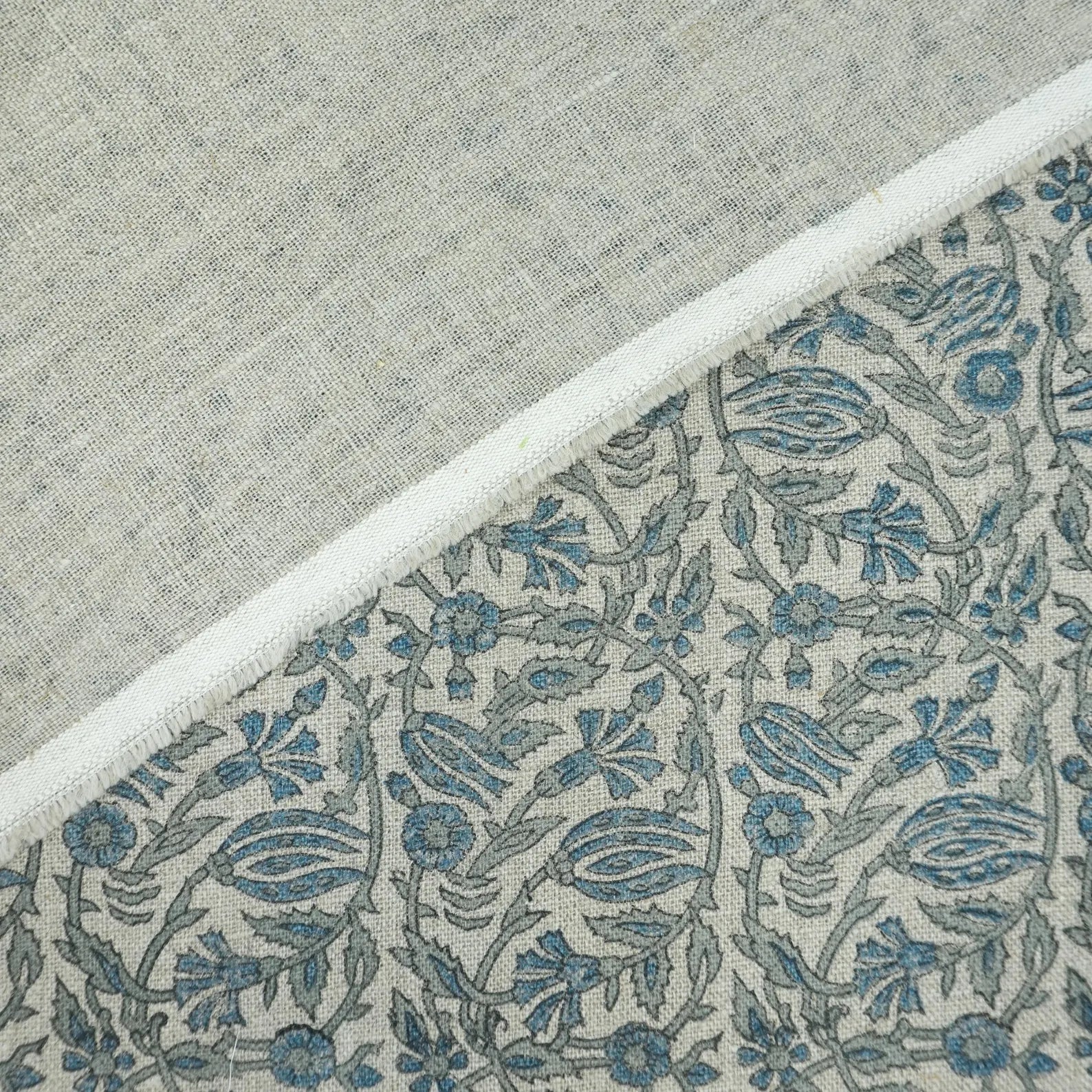 Jaipur Handicraft Manjusha Slate Blue Floral Linen Fabric