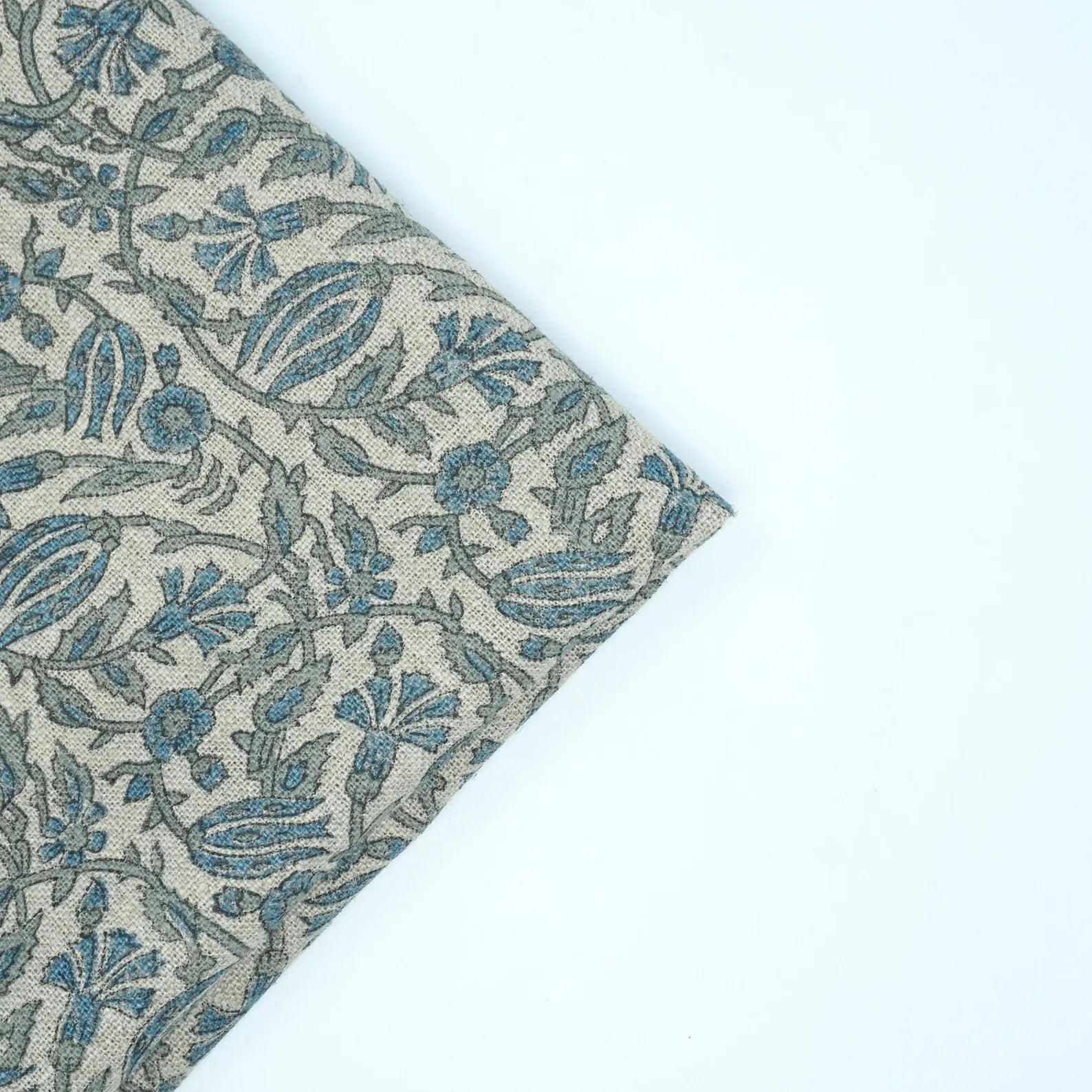 Jaipur Handicraft Manjusha Slate Blue Floral Linen Fabric