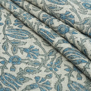 Jaipur Handicraft Manjusha Slate Blue Floral Linen Fabric