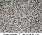 Indian Block Print Mrignayani Farmhouse Linen Pillows Fabric
