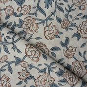 Indian Block Print Mrignayani Farmhouse Linen Pillows Fabric