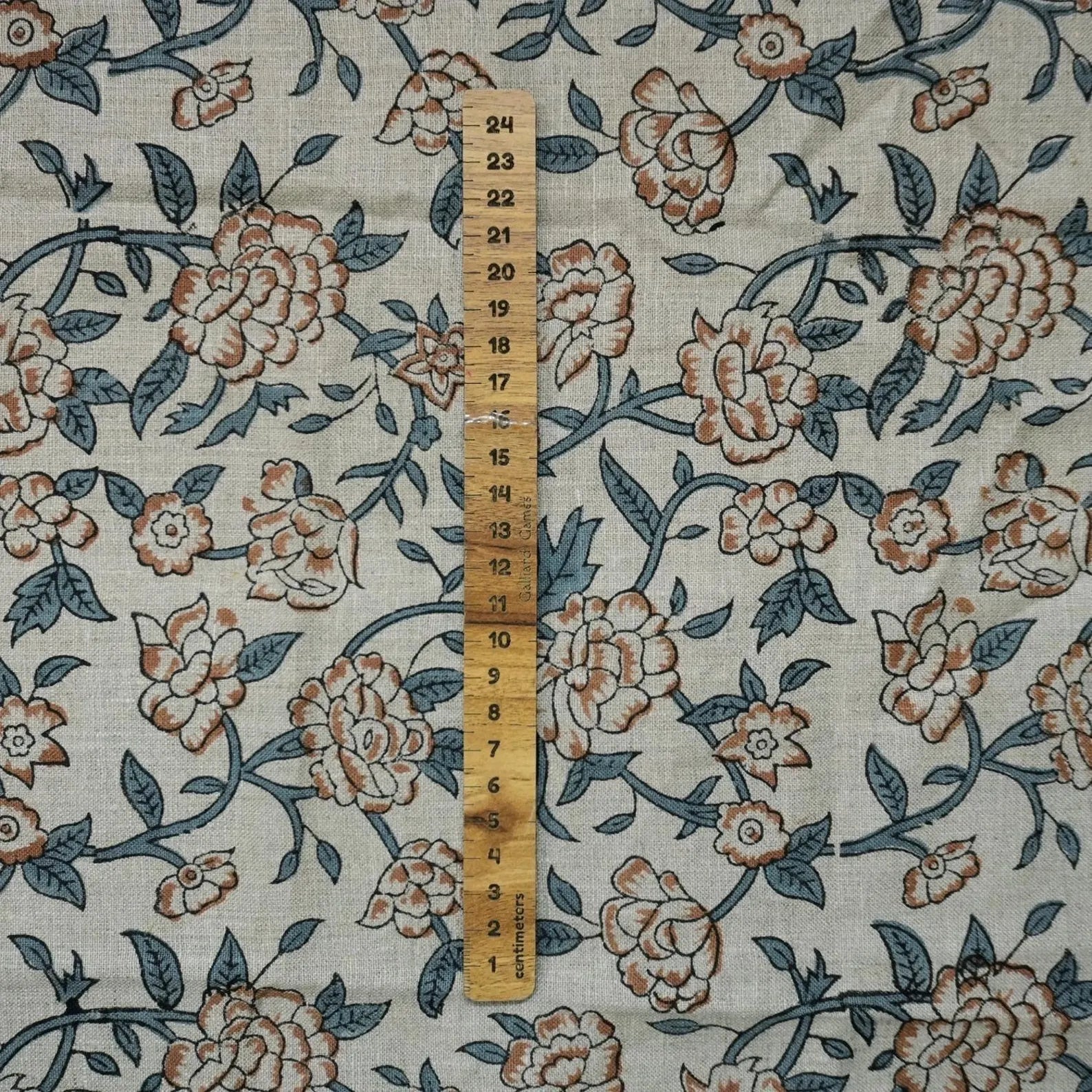 Indian Block Print Mrignayani Farmhouse Linen Pillows Fabric