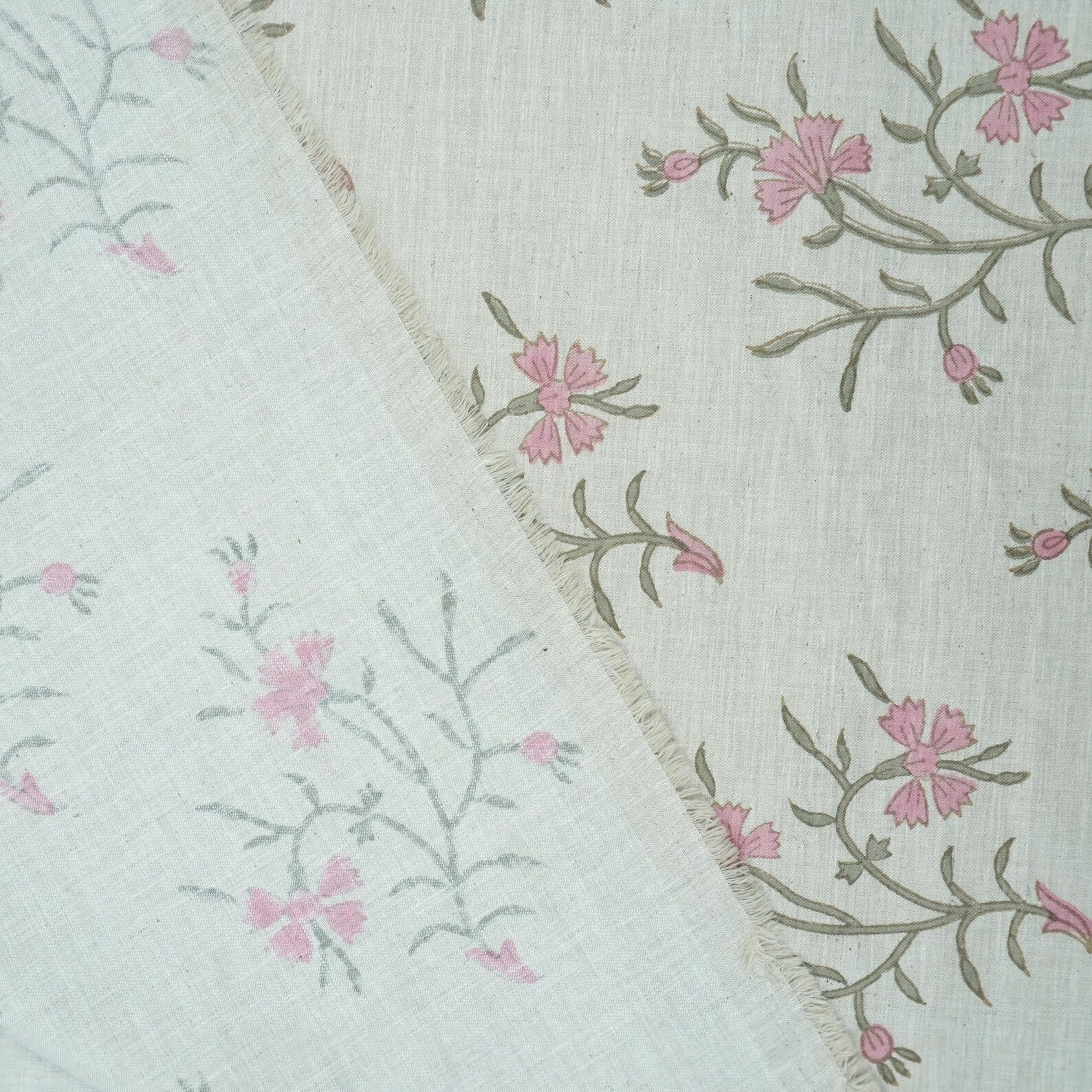 Jaipur Handicraft Vidhya Block Print Linen Blend Fabric