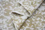 Block Print Devdas Green Botanical Silhouette Linen Fabric