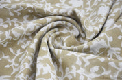 Block Print Devdas Green Botanical Silhouette Linen Fabric