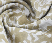 Block Print Devdas Green Botanical Silhouette Linen Fabric