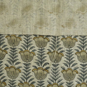 Lotus Mustard Hand Block Print Thick Pure Linen Fabric