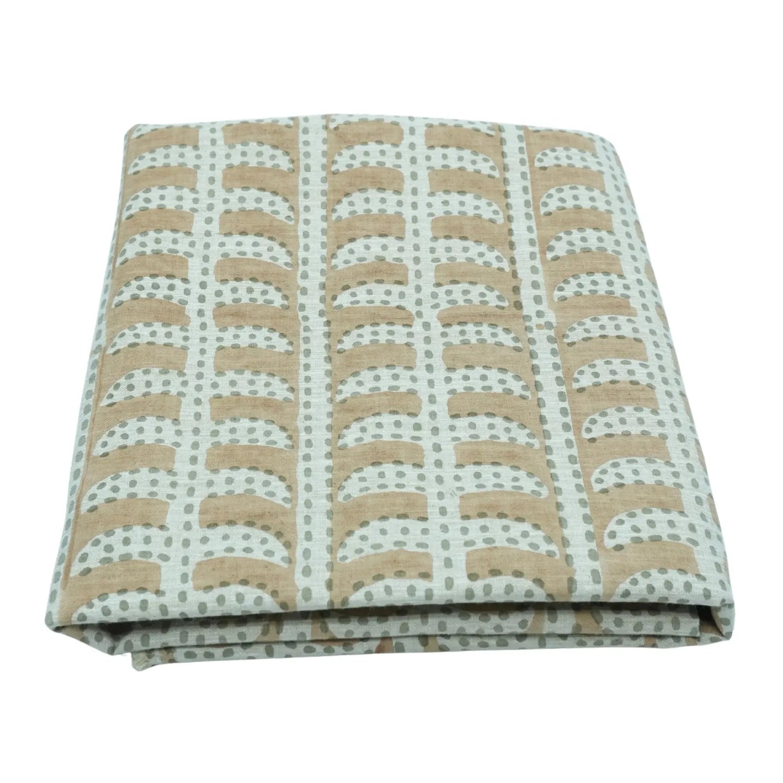 Garud Hand Block Print Linen Blend Fabric | By the Yard