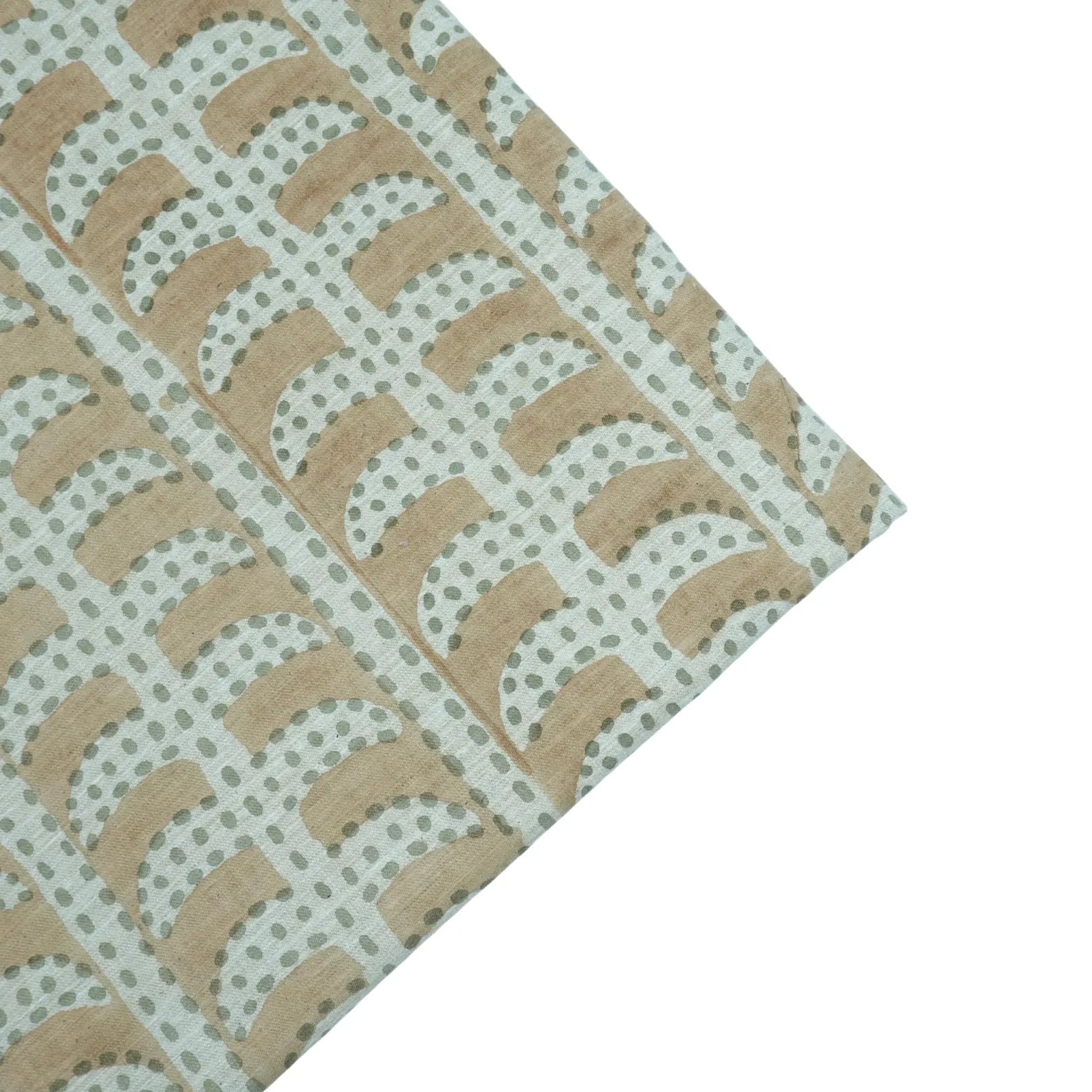 Garud Hand Block Print Linen Blend Fabric | By the Yard