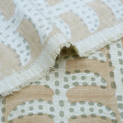 Garud Hand Block Print Linen Blend Fabric | By the Yard