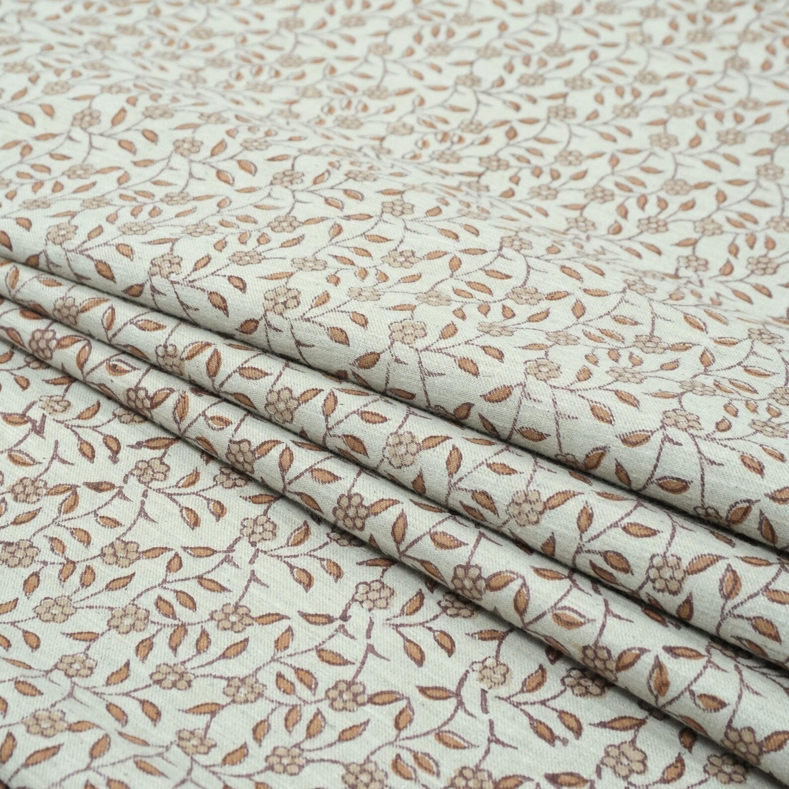 Artisan Made Gargi Block Print Linen Blend Decor Fabric