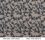 Pushp Varsha Botanical Pure Linen Upholstery Fabric