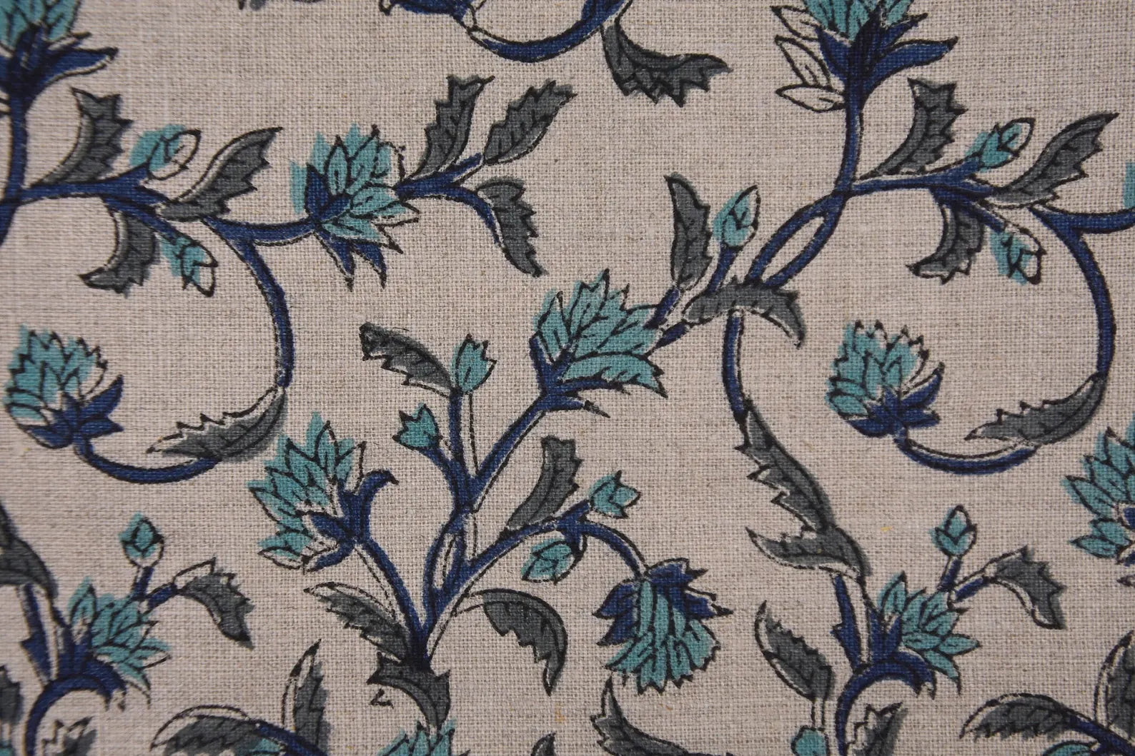 Pushp Varsha Botanical Pure Linen Upholstery Fabric