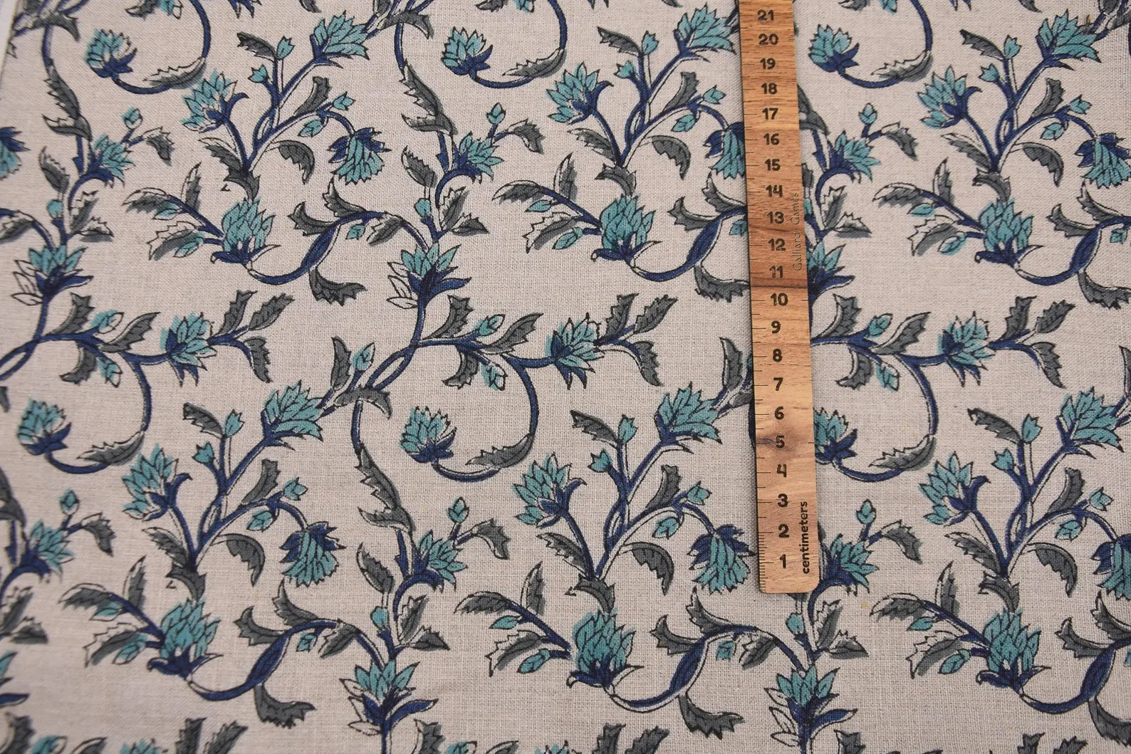 Pushp Varsha Botanical Pure Linen Upholstery Fabric